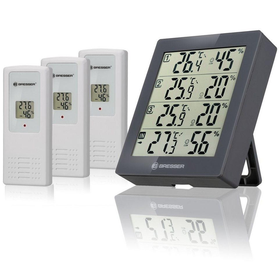 BRESSER Temeo Hygro Quadro Funkwetterstation – Thermo- und Hygrometer